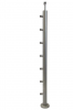 Słupek prawy Ø 42,4 x 1060 mm , 7 uchwytów rurki Ø 12 mm , AISI 304 , szlifowany , nierdzewny , do balustrady