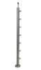 Słupek łączeniowy Ø 42,4 x 1060 mm , 7 uchwytów rurki Ø 12 mm , AISI 304 , szlifowany , nierdzewny , do balustrady