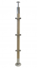 Słupek narożny Ø 42,4 x 960 mm , 2 x 3 szt. mocowania rurki Ø 12 mm , AISI 304 + drewno DĘBOWE , poler , do balustrady