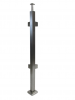 Słupek narożny profil 40 x 40 mm x 960 mm , 4 szt. uchwytów do szkła , AISI 304 , szlifowany , nierdzewny , do balustrady