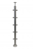 Słupek środkowy Ø 42,4 x 960 mm , 2 x 5 uchwytów osiowych Ø 12 mm , AISI 304 , szlifowany , nierdzewny , do balustrady