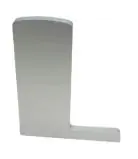 Zaślepka PRAWA profilu balustrady szklanej do montażu podłogowego L, aluminiowa, szlif-elox