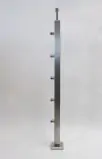 Słupek prawy profil 40 x 40 mm x 960 mm , 5 szt. uchwytów rurki Ø 12 mm , AISI 304 , szlifowany , nierdzewny , do balustrady