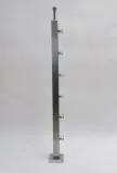 Słupek łączeniowy profil 40 x 40 mm x 1060 mm , 6 szt. uchwytów rurki Ø 12 mm , AISI 304 , szlifowany , nierdzewny , do balustrady
